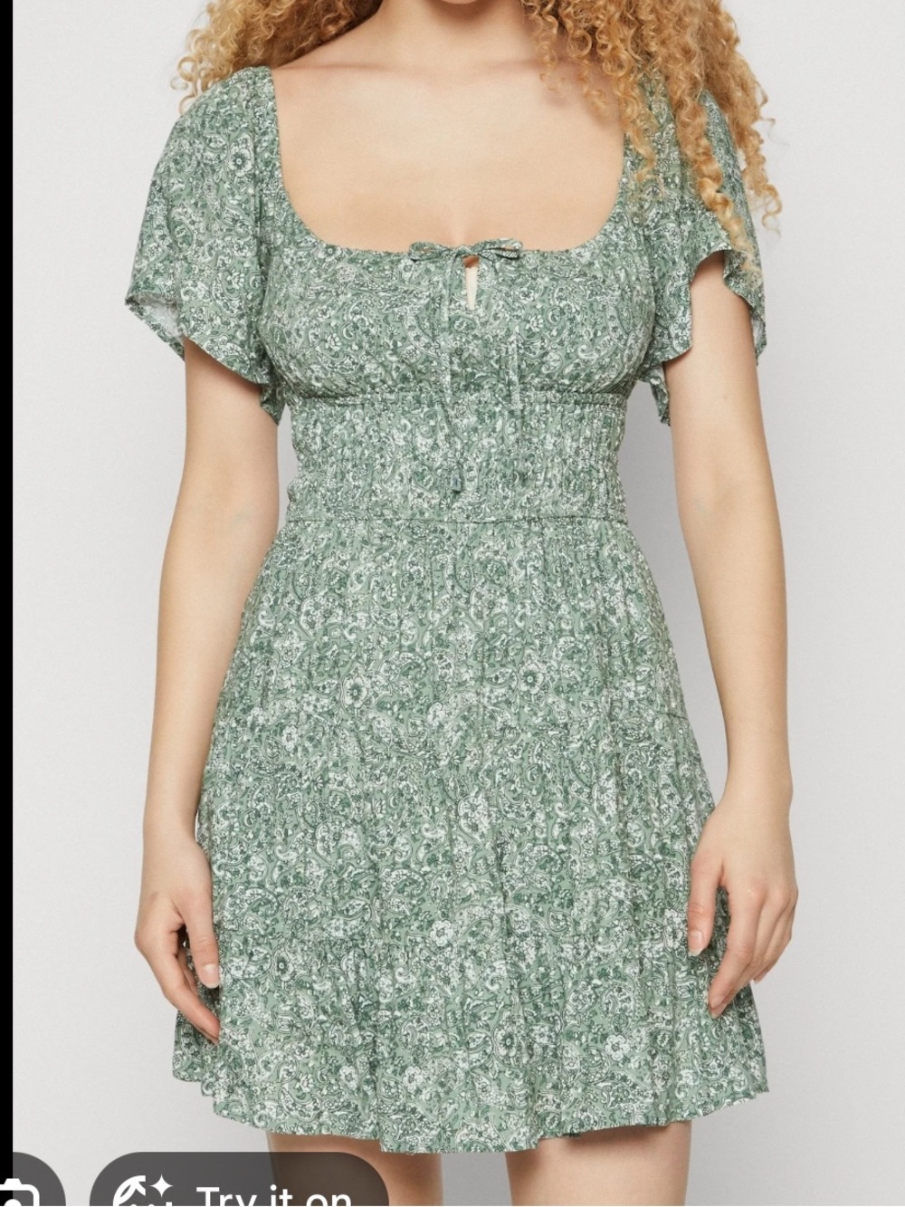 Hollister paisley mini dress with built in shorts size M